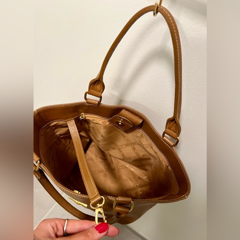 Longchamp Small Leather Tote | Brown - Picture 10 of 15